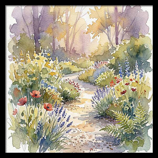 Garden Path Through Blossoms