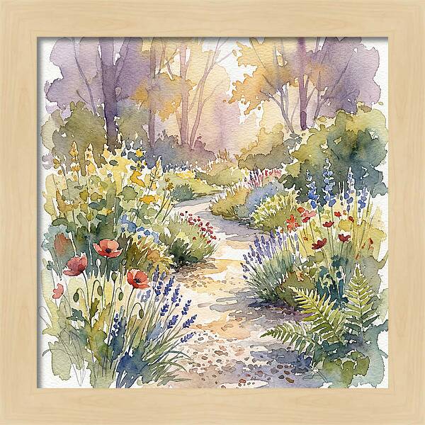 Garden Path Through Blossoms