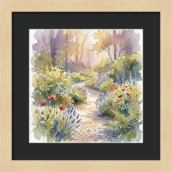 Garden Path Through Blossoms