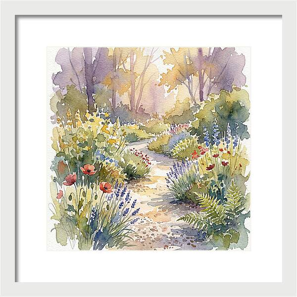 Garden Path Through Blossoms