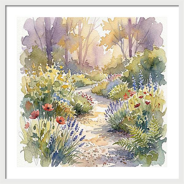 Garden Path Through Blossoms