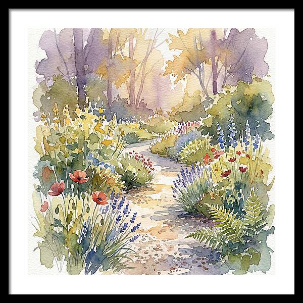 Garden Path Through Blossoms