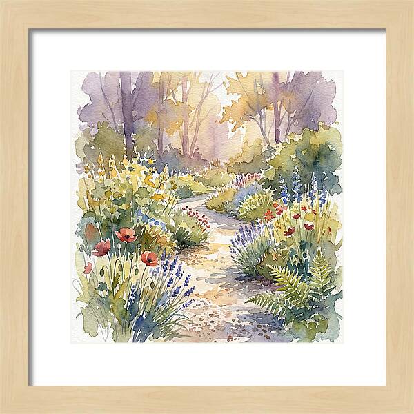 Garden Path Through Blossoms