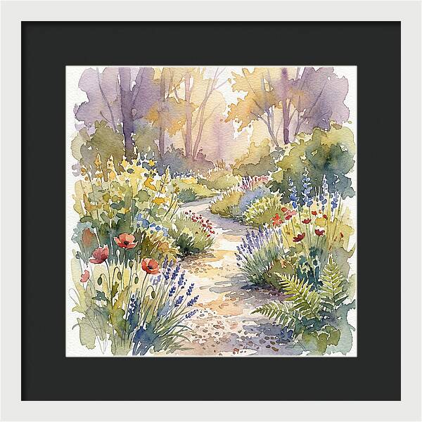 Garden Path Through Blossoms