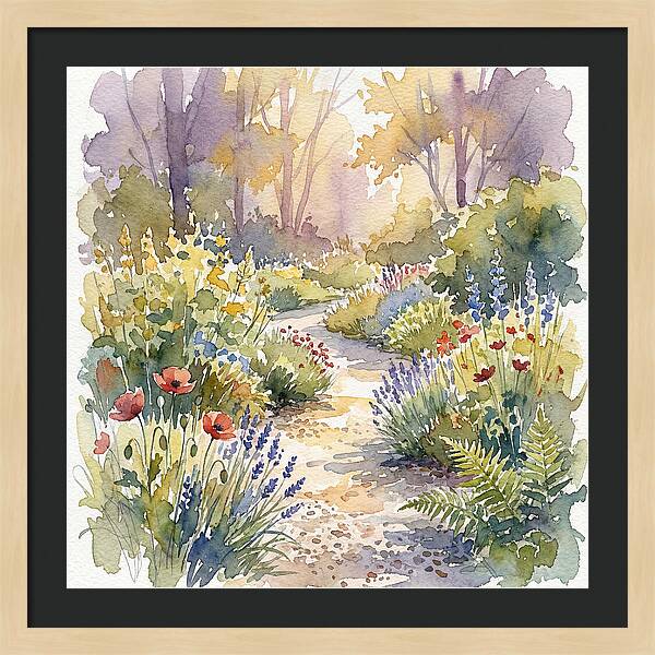 Garden Path Through Blossoms