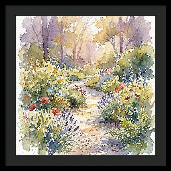Garden Path Through Blossoms