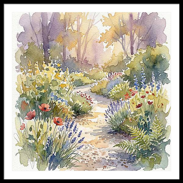 Garden Path Through Blossoms