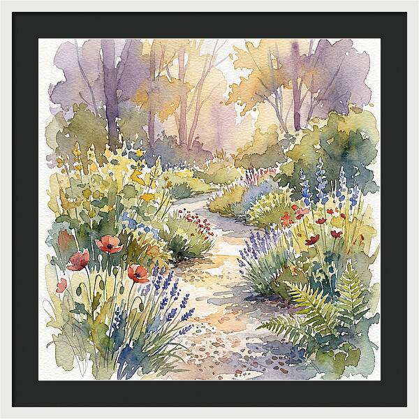 Garden Path Through Blossoms