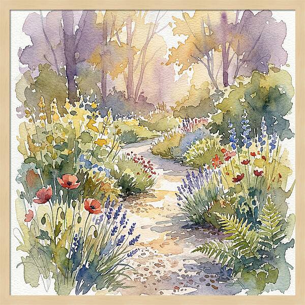 Garden Path Through Blossoms