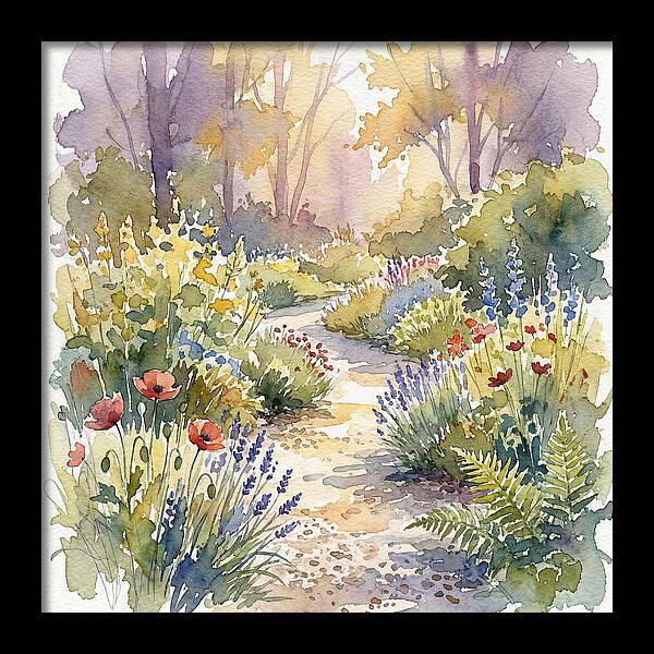 Garden Path Through Blossoms