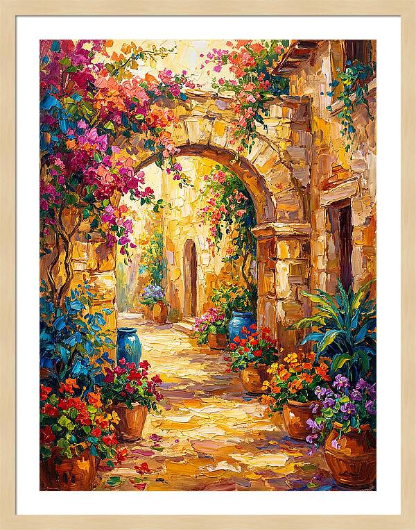 Garden Path Through Mediterranean Blooms