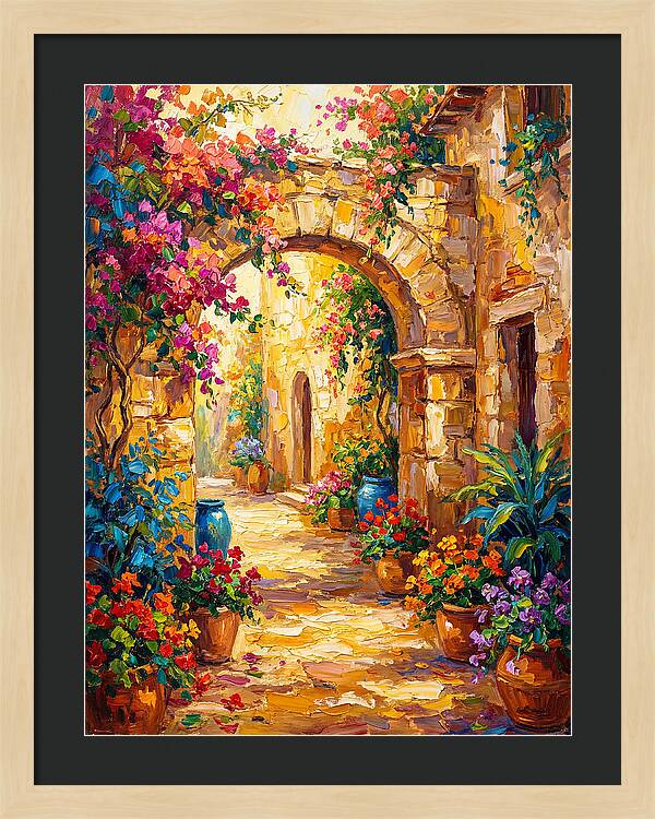 Garden Path Through Mediterranean Blooms