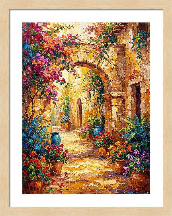 Garden Path Through Mediterranean Blooms