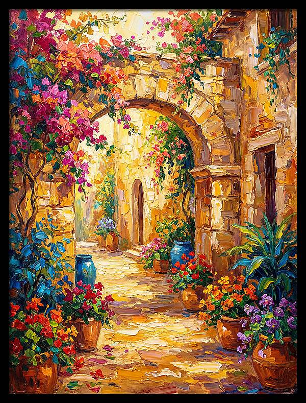 Garden Path Through Mediterranean Blooms