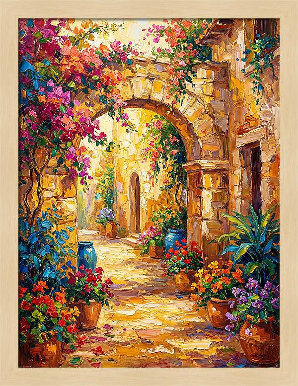 Garden Path Through Mediterranean Blooms