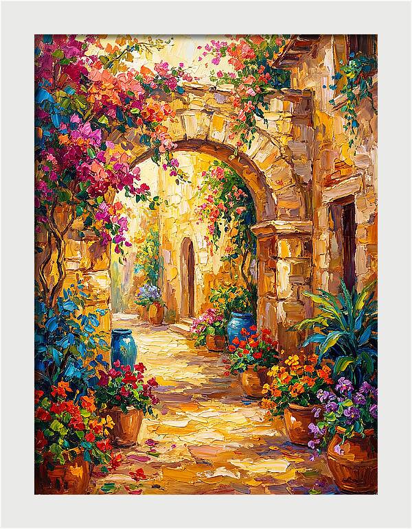 Garden Path Through Mediterranean Blooms