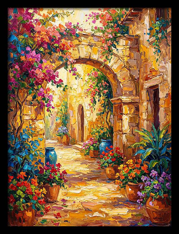 Garden Path Through Mediterranean Blooms
