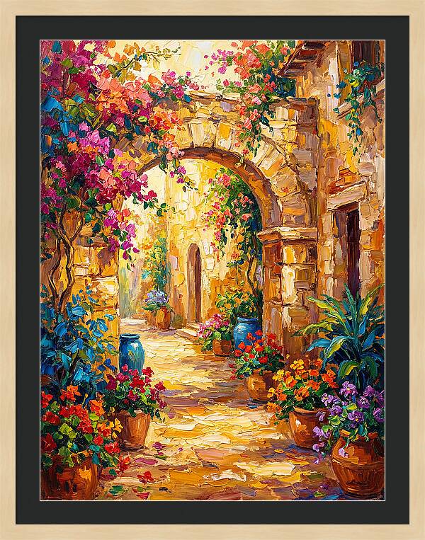 Garden Path Through Mediterranean Blooms