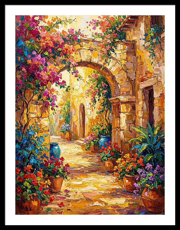 Garden Path Through Mediterranean Blooms