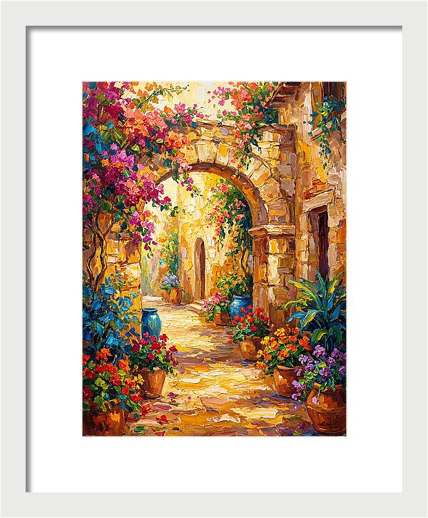 Garden Path Through Mediterranean Blooms
