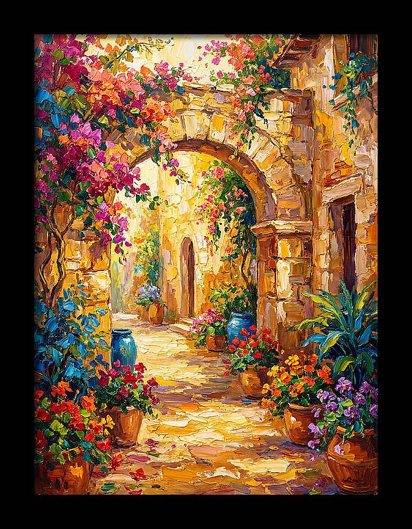 Garden Path Through Mediterranean Blooms