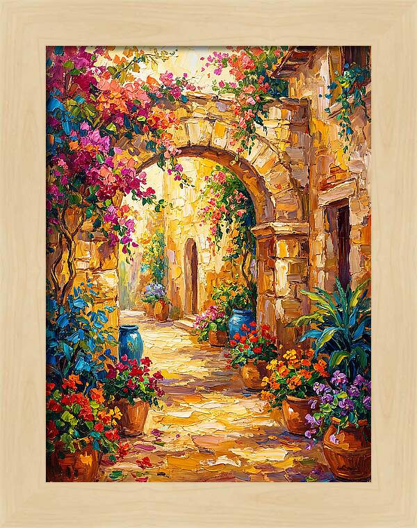 Garden Path Through Mediterranean Blooms