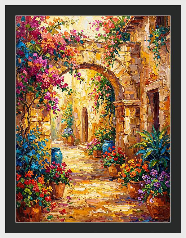 Garden Path Through Mediterranean Blooms