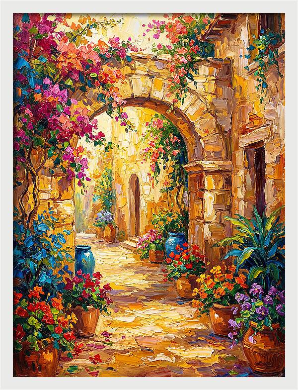 Garden Path Through Mediterranean Blooms
