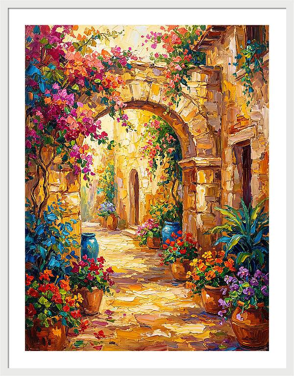 Garden Path Through Mediterranean Blooms