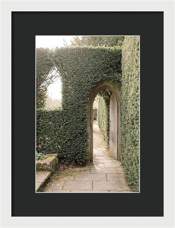 Garden Pathway Through Yew Hedges