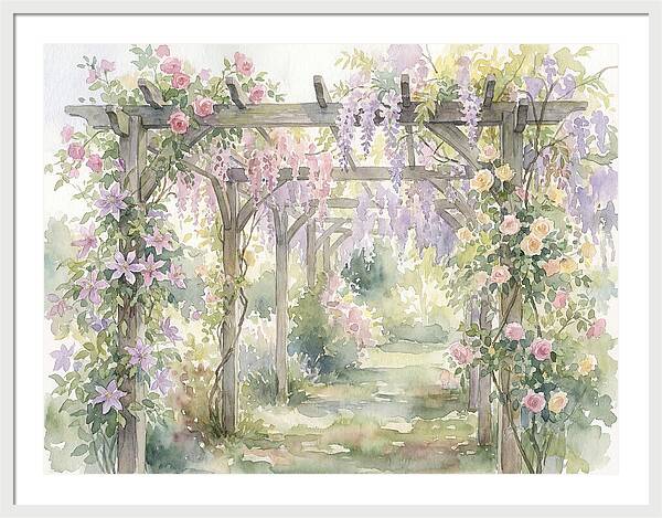 Garden Pathway Under Pergola
