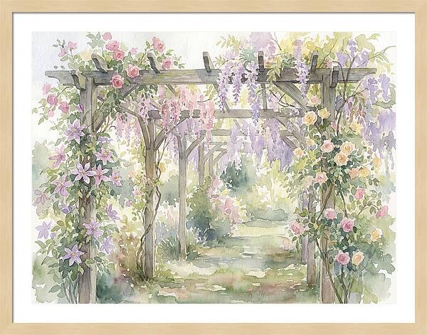 Garden Pathway Under Pergola