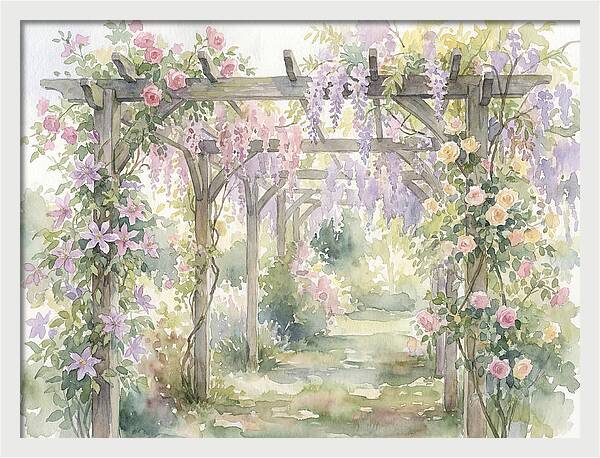 Garden Pathway Under Pergola