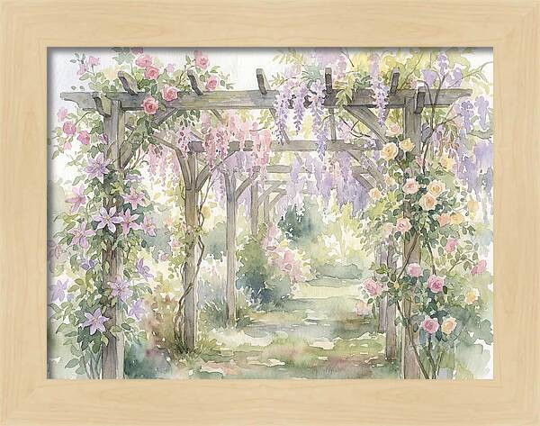 Garden Pathway Under Pergola