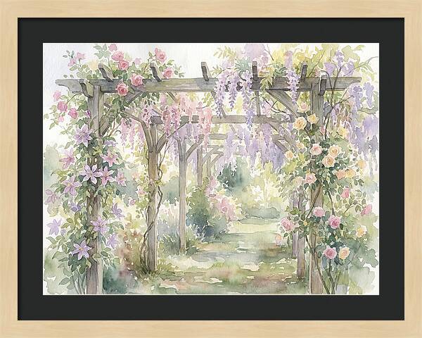 Garden Pathway Under Pergola