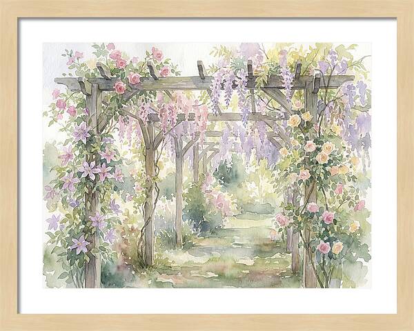 Garden Pathway Under Pergola