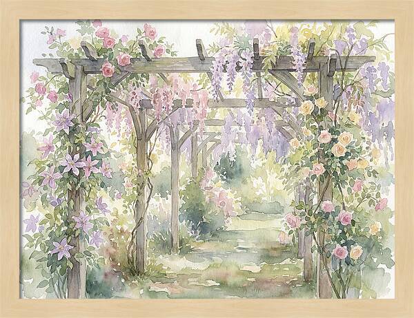 Garden Pathway Under Pergola