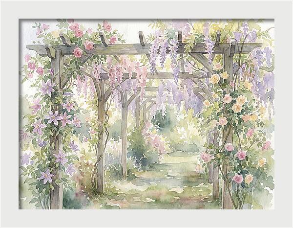 Garden Pathway Under Pergola