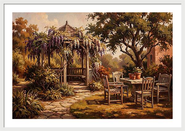 Garden Pavilion Under Wisteria