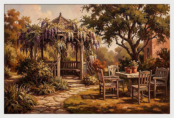 Garden Pavilion Under Wisteria