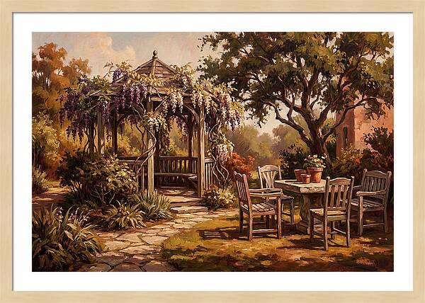 Garden Pavilion Under Wisteria