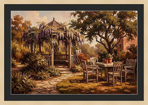 Garden Pavilion Under Wisteria