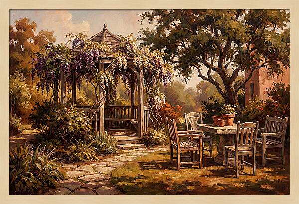 Garden Pavilion Under Wisteria