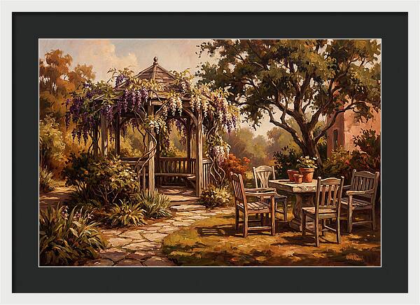 Garden Pavilion Under Wisteria