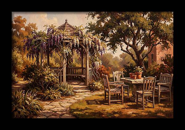 Garden Pavilion Under Wisteria