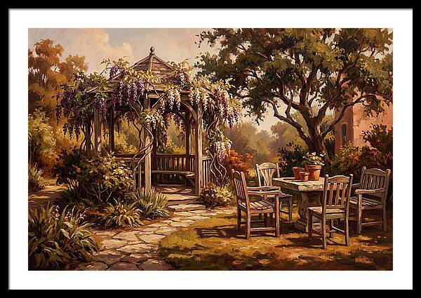 Garden Pavilion Under Wisteria