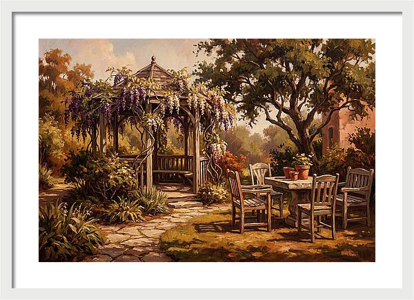 Garden Pavilion Under Wisteria