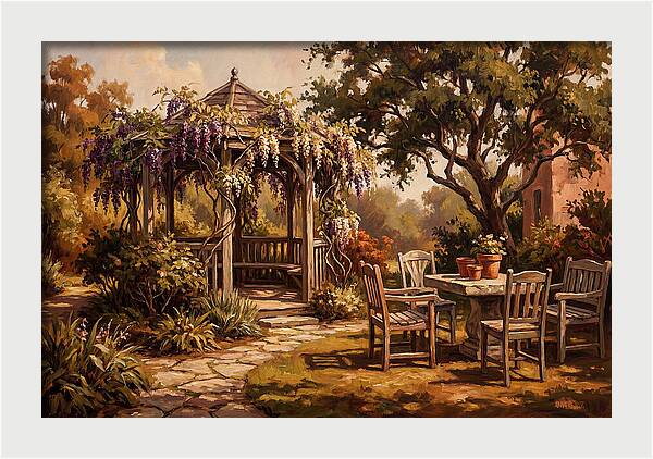 Garden Pavilion Under Wisteria