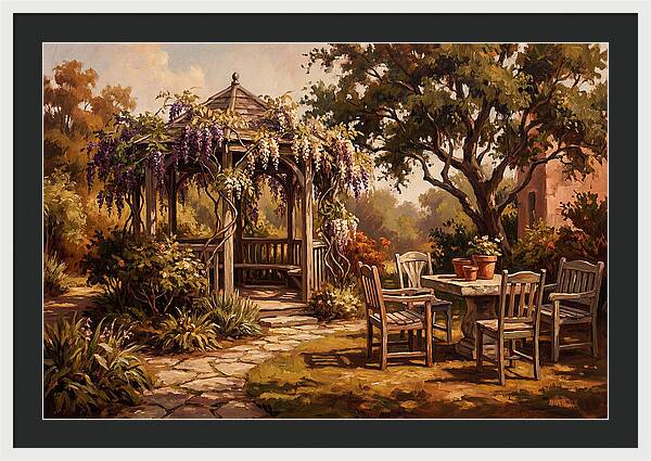 Garden Pavilion Under Wisteria