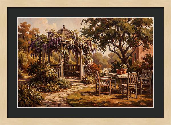 Garden Pavilion Under Wisteria